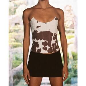 Miaou Leia Corset in Cow Print Size XS
